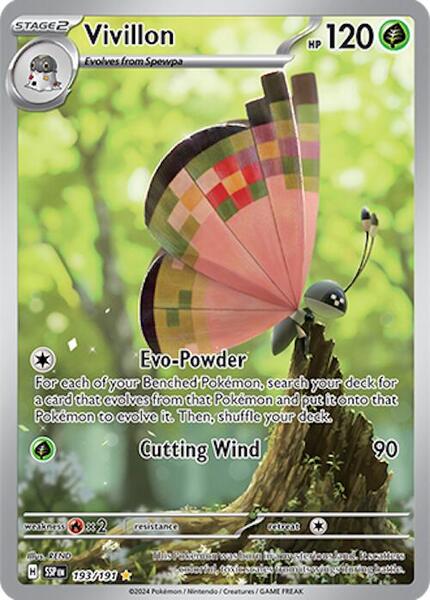 Vivillon - 193/191 - SV08 Surging Sparks - Holofoil - Near Mint (NM)