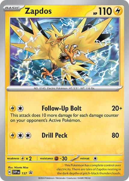 Zapdos - 157 - SV Scarlet and Violet Promo Cards - Holofoil - Near Mint (NM)