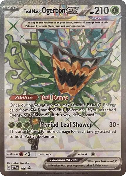 Teal Mask Ogerpon ex - 166 - SV Scarlet and Violet Promo Cards - Holofoil - Lightly Played (LP)