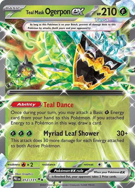 Teal Mask Ogerpon ex - 012/131 - SV Prismatic Evolutions - Holofoil - Near Mint (NM)