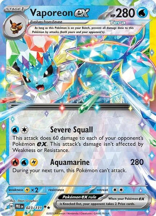 Vaporeon ex - 023/131 - SV Prismatic Evolutions - Holofoil - Lightly Played (LP)