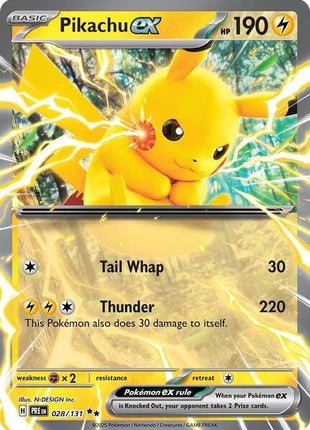 Pikachu ex - 028/131 - SV Prismatic Evolutions - Holofoil - Near Mint (NM)