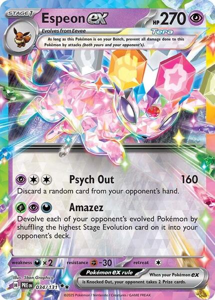 Espeon ex - 034/131 - SV Prismatic Evolutions - Holofoil - Near Mint (NM)