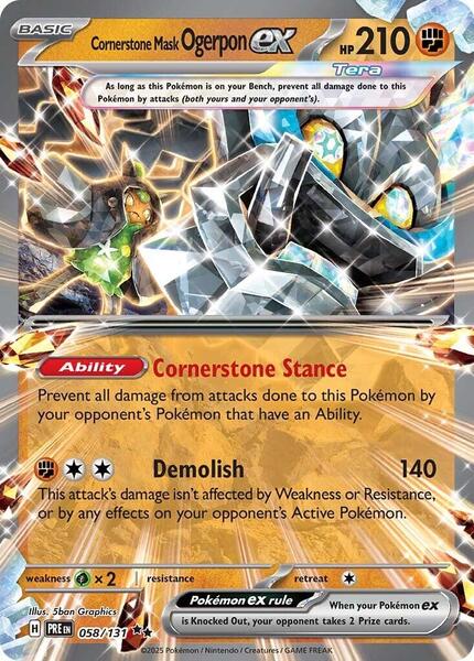 Cornerstone Mask Ogerpon ex - 058/131 - SV Prismatic Evolutions - Holofoil - Near Mint (NM)