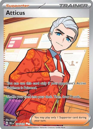 Atticus - 134/131 - SV Prismatic Evolutions - Holofoil - Near Mint (NM)