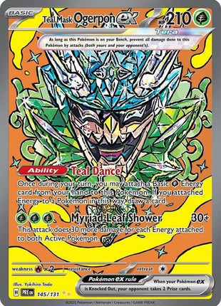 Teal Mask Ogerpon ex - 145/131 - SV Prismatic Evolutions - Holofoil - Near Mint (NM)