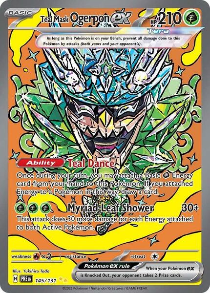 Teal Mask Ogerpon ex - 145/131 - SV Prismatic Evolutions - Holofoil - Near Mint (NM)