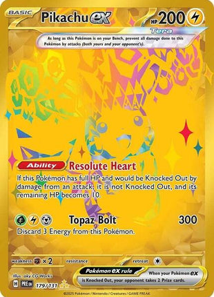 Pikachu ex - 179/131 - SV Prismatic Evolutions - Holofoil - Near Mint (NM)