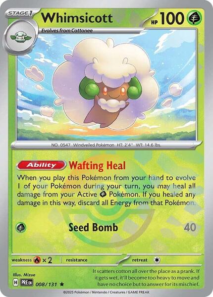 Whimsicott (Poke Ball Pattern) - SV Prismatic Evolutions - Holofoil - Near Mint (NM)