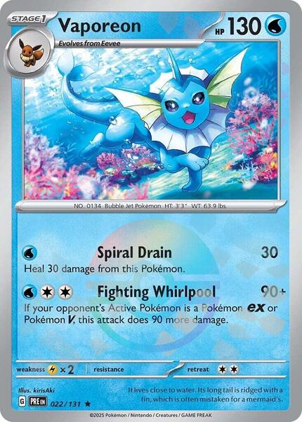 Vaporeon (Poke Ball Pattern) - SV Prismatic Evolutions - Holofoil - Near Mint (NM)