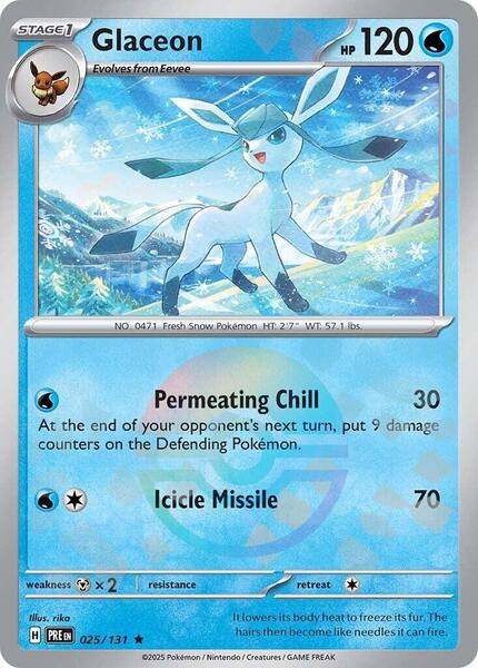 Glaceon (Poke Ball Pattern) - SV Prismatic Evolutions - Holofoil - Near Mint (NM)