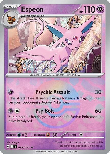Espeon (Poke Ball Pattern) - SV Prismatic Evolutions - Holofoil - Near Mint (NM)
