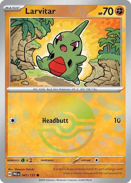 Larvitar (Poke Ball Pattern) - SV Prismatic Evolutions - Holofoil - Near Mint (NM)