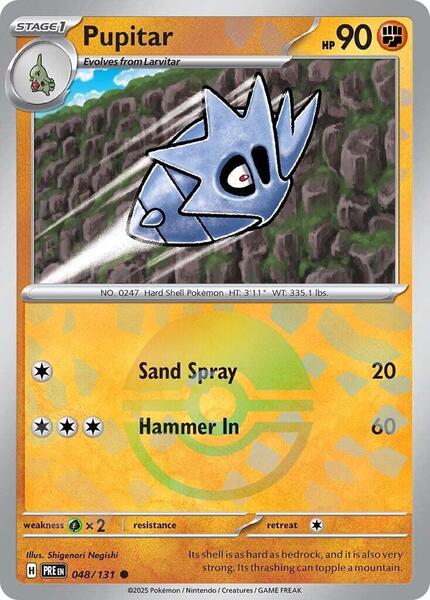 Pupitar (Poke Ball Pattern) - SV Prismatic Evolutions - Holofoil - Near Mint (NM)