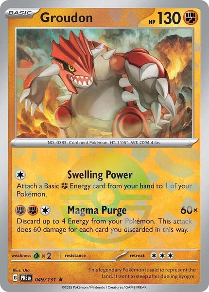 Groudon (Poke Ball Pattern) - SV Prismatic Evolutions - Holofoil - Near Mint (NM)