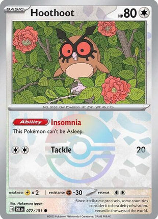 Hoothoot (Poke Ball Pattern) - SV Prismatic Evolutions - Holofoil - Near Mint (NM)