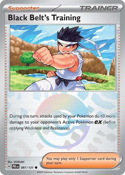 Black Belt's Training - 097/131 (Poke Ball Pattern) - SV Prismatic Evolutions - Holofoil - Near Mint (NM)