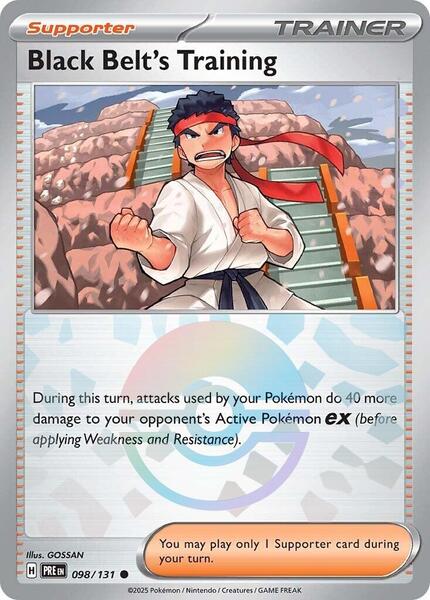 Black Belt's Training - 098/131 (Poke Ball Pattern) - SV Prismatic Evolutions - Holofoil - Near Mint (NM)