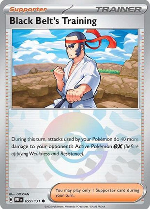 Black Belt's Training - 099/131 (Poke Ball Pattern) - SV Prismatic Evolutions - Holofoil - Near Mint (NM)
