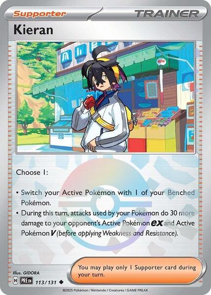 Kieran - 113/131 (Poke Ball Pattern) - SV Prismatic Evolutions - Holofoil - Near Mint (NM)