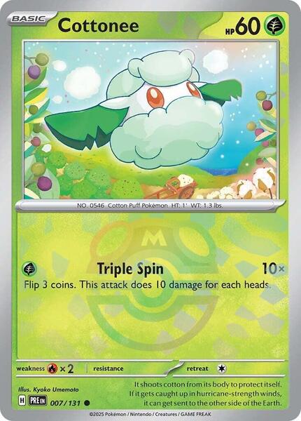 Cottonee (Master Ball Pattern) - SV Prismatic Evolutions - Holofoil - Near Mint (NM)