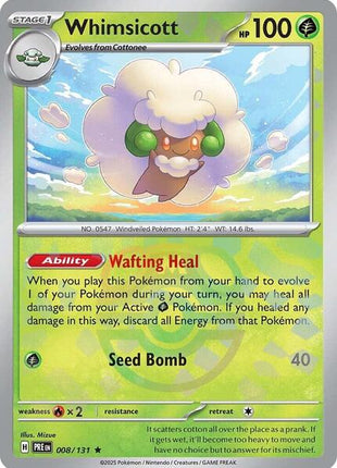 Whimsicott (Master Ball Pattern) - SV Prismatic Evolutions - Holofoil - Near Mint (NM)