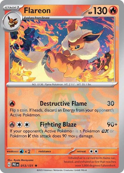 Flareon (Master Ball Pattern) - SV Prismatic Evolutions - Holofoil - Near Mint (NM)