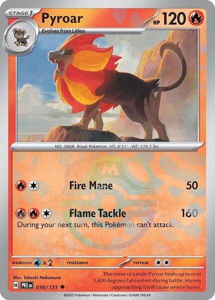 Pyroar (Master Ball Pattern) - SV Prismatic Evolutions - Holofoil - Near Mint (NM)