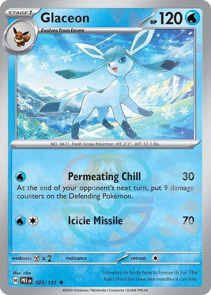 Glaceon (Master Ball Pattern) - SV Prismatic Evolutions - Holofoil - Near Mint (NM)