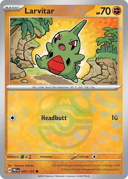 Larvitar (Master Ball Pattern) - SV Prismatic Evolutions - Holofoil - Near Mint (NM)