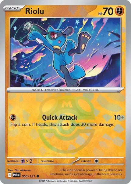 Riolu (Master Ball Pattern) - SV Prismatic Evolutions - Holofoil - Near Mint (NM)