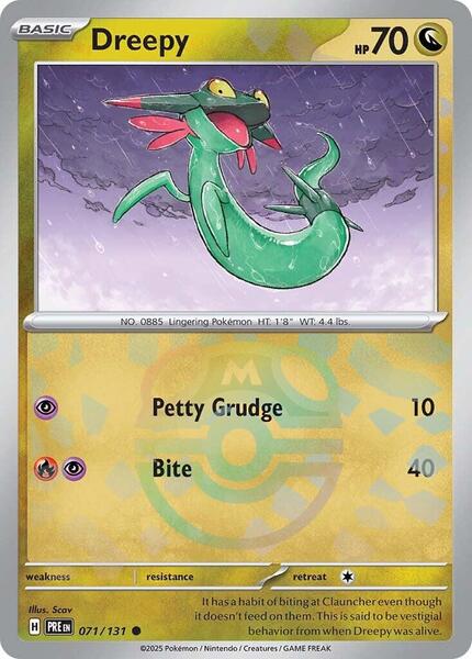 Dreepy (Master Ball Pattern) - SV Prismatic Evolutions - Holofoil - Near Mint (NM)