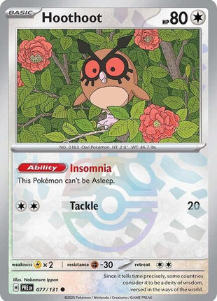 Hoothoot (Master Ball Pattern) - SV Prismatic Evolutions - Holofoil - Near Mint (NM)