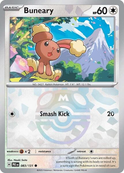 Buneary (Master Ball Pattern) - SV Prismatic Evolutions - Holofoil - Near Mint (NM)