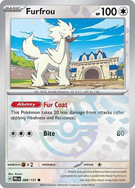 Furfrou (Master Ball Pattern) - SV Prismatic Evolutions - Holofoil - Near Mint (NM)