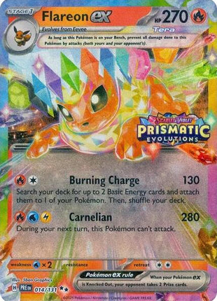 Flareon ex - 014/131 (Prismatic Evolutions Stamp) - Miscellaneous Cards and Products - Holofoil - Near Mint (NM)