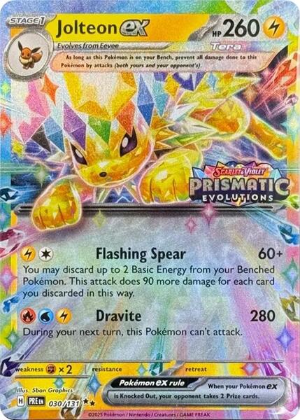 Jolteon ex - 030/131 (Prismatic Evolutions Stamp) - Miscellaneous Cards and Products - Holofoil - Near Mint (NM)