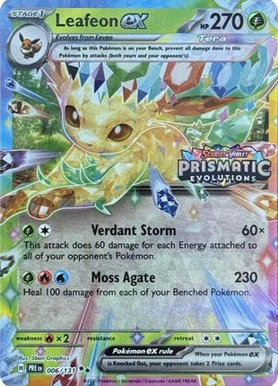 Leafeon ex - 006/131 (Prismatic Evolutions Stamp) - Miscellaneous Cards and Products - Holofoil - Near Mint (NM)