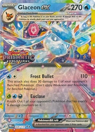 Glaceon ex - 026/131 (Prismatic Evolutions Stamp) - Miscellaneous Cards and Products - Holofoil - Near Mint (NM)