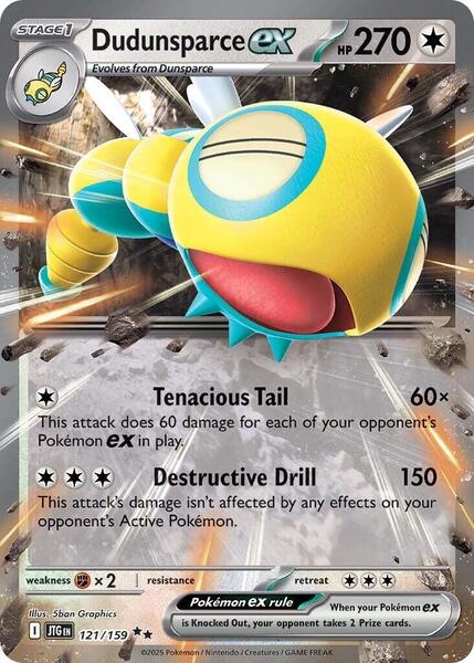 Dudunsparce ex - 121/159 - SV09 Journey Together - Holofoil - Near Mint (NM)