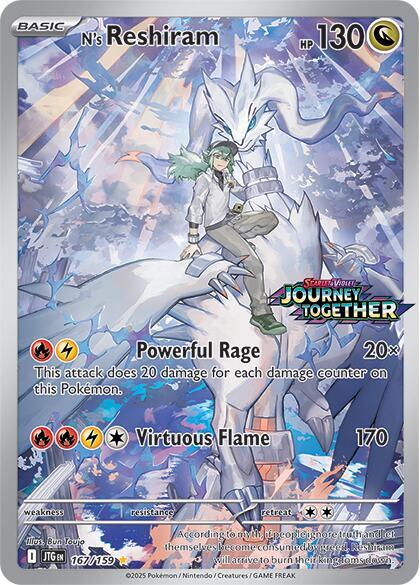 N's Reshiram - 167/159 (Journey Together Stamped) - SV09 Journey Together - Holofoil - Near Mint (NM)