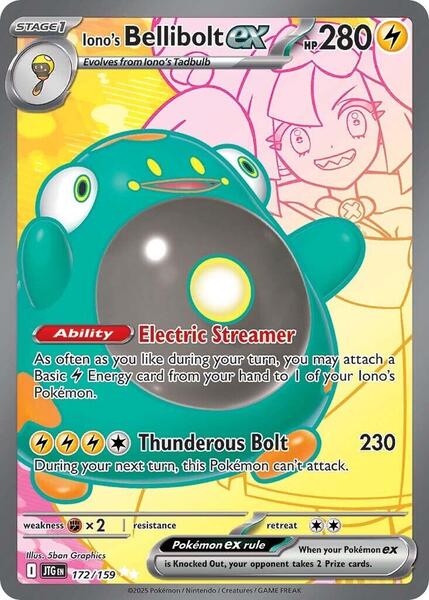 Iono's Bellibolt ex - 172/159 - SV09 Journey Together - Holofoil - Near Mint (NM)