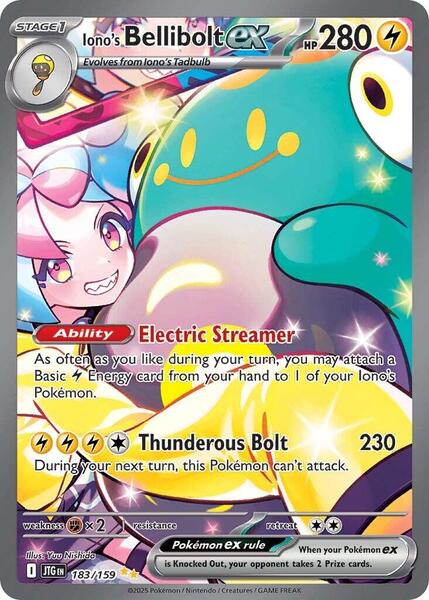 Iono's Bellibolt ex - 183/159 - SV09 Journey Together - Holofoil - Near Mint (NM)