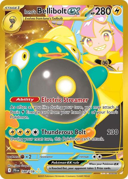 Iono's Bellibolt ex - 188/159 - SV09 Journey Together - Holofoil - Near Mint (NM)