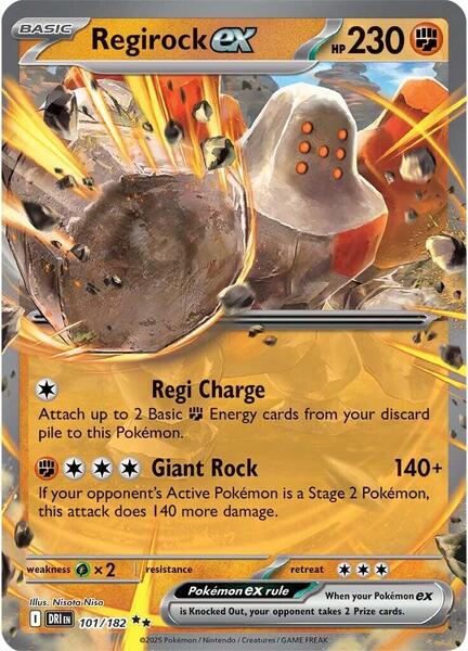 Regirock ex - 101/182 - SV10 Destined Rivals - Holofoil - Near Mint (NM)