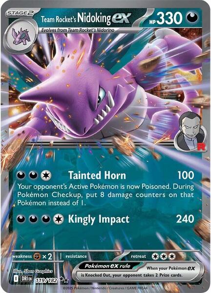 Team Rocket's Nidoking ex - 119/182 - SV10 Destined Rivals - Holofoil - Near Mint (NM)
