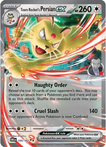 Team Rocket's Persian ex - 150/182 - SV10 Destined Rivals - Holofoil - Near Mint (NM)