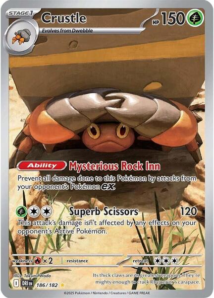 Crustle - 186/182 - SV10 Destined Rivals - Holofoil - Moderately Played (MP)