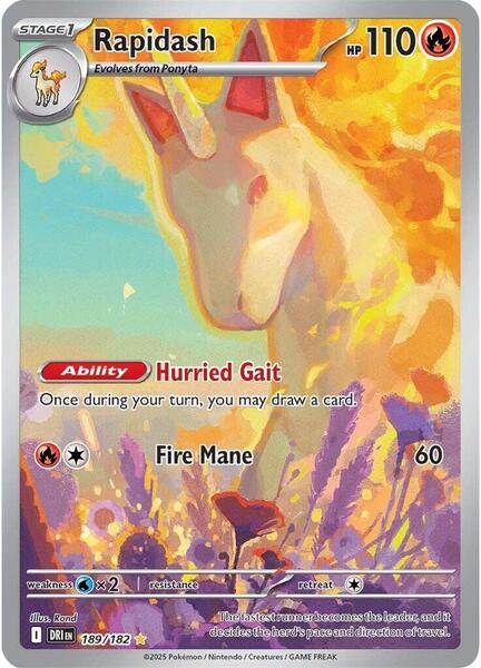 Rapidash - 189/182 - SV10 Destined Rivals - Holofoil - Near Mint (NM)