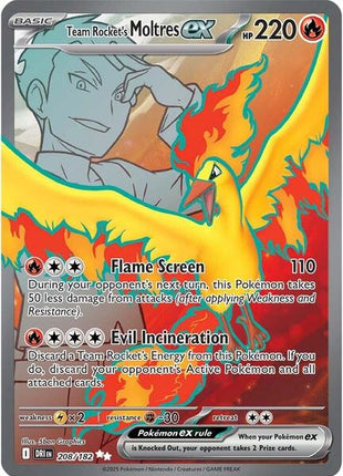 Team Rocket's Moltres ex - 208/182 - SV10 Destined Rivals - Holofoil - Near Mint (NM)